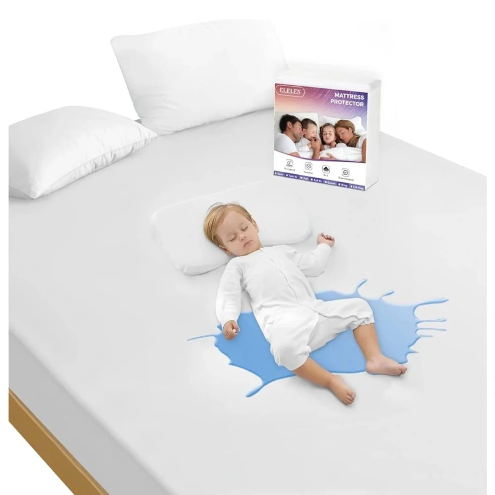 Elelen Waterproof Noiseless Hypoallergenic Mattress Protector Pack 2 Size Full